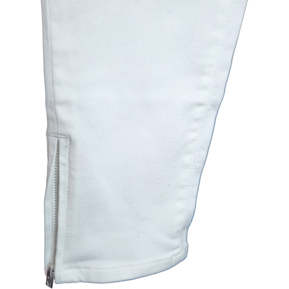 Martha Stewart Women's Jeans Size 8 White Knit Denim Ankle Pull On Elastic NWOT - Picture 2 of 16